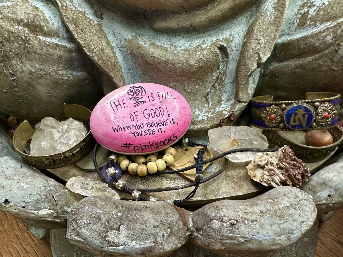 nickisnpdx's tweet image. hat tip @theKindnessrock for the gift that keeps on gifting 🙏💜✨ #thekindnessrocksproject 💖🕉️ #pinksocks