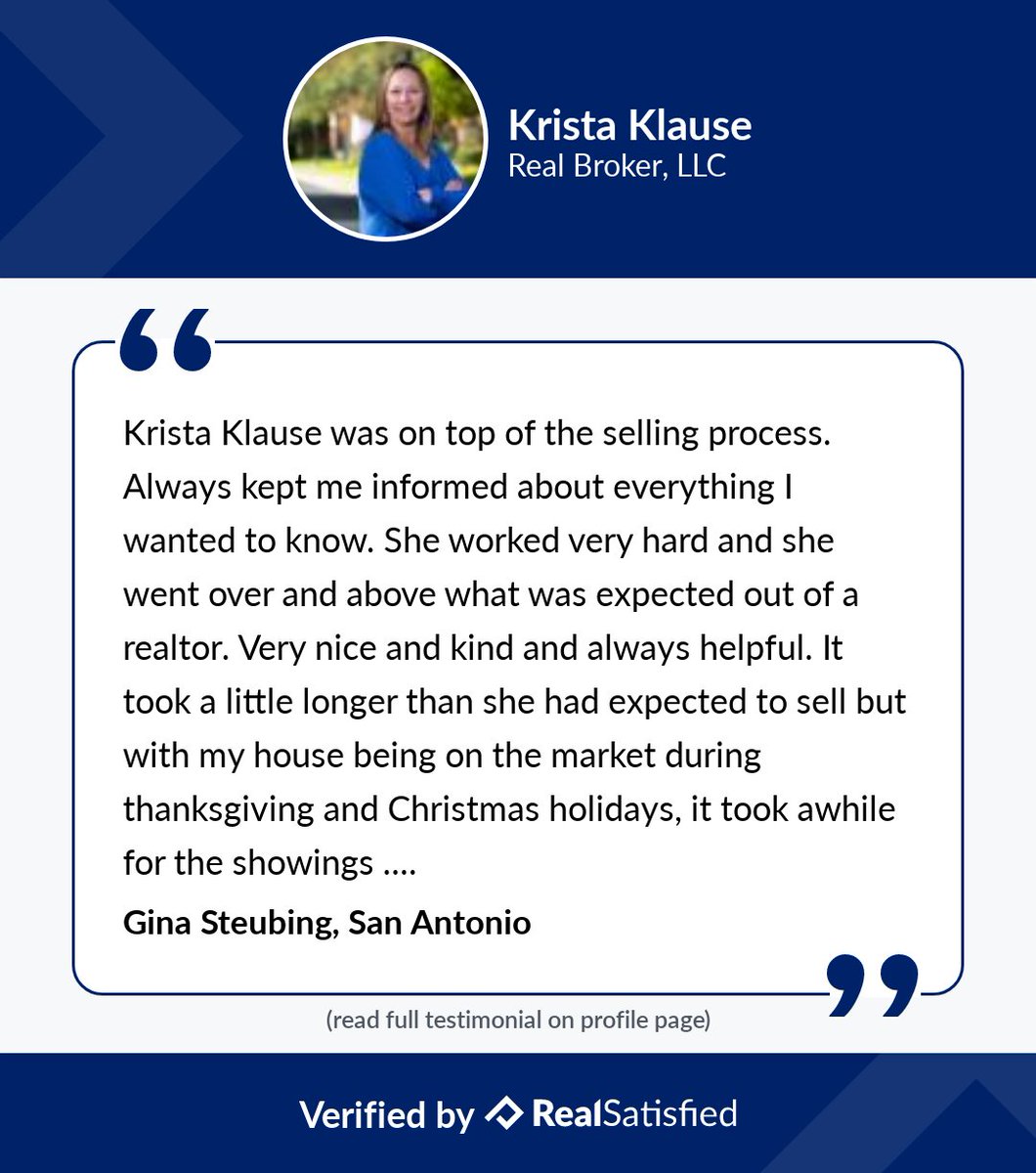 klause_krista's tweet photo. I’m truly privileged to work with such wonderful clients. https://t.co/whVmtANgZv via @realsatisfied https://t.co/NsHzJS0lRb