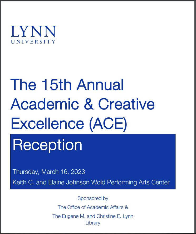 Later today, we will celebrate the academic and creative work of Lynn's faculty &amp; staff at the ACE Reception, a tradition that began 15 years ago. Take a look at how our scholarship has grown over the years: spiral.lynn.edu/ace-collection/