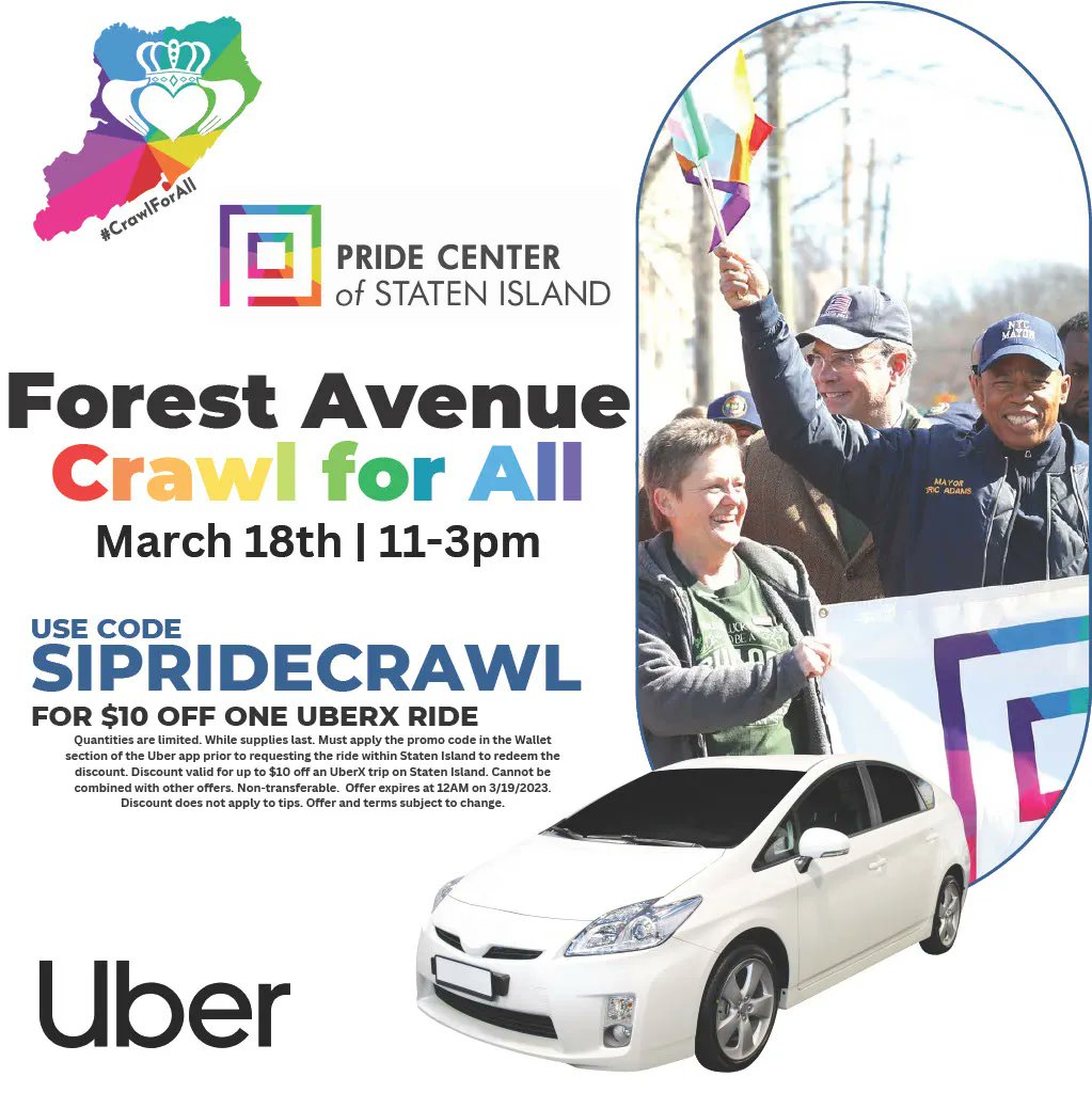 Pride Center of SI (@pridecentersi) on Twitter photo Join us for a St.Patrick's Day Pub Crawl on Saturday, March 18th, Starting at Jody's on Forest Avenue!
For any questions contact npalumbo@pridecentersi.org Join us for a St.Patrick's Day Pub Crawl on Saturday, March 18th, Starting at Jody's on Forest Avenue!
For any questions contact npalumbo@pridecentersi.org