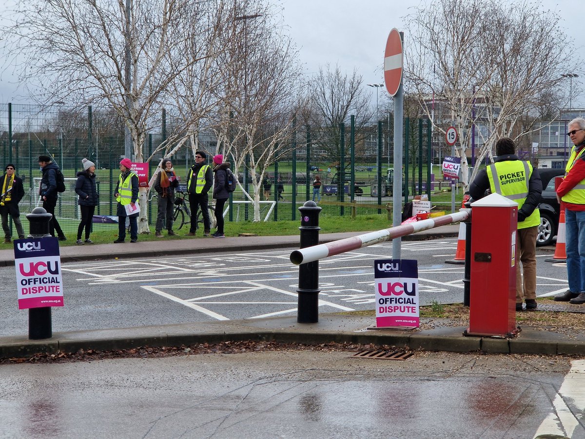 From this morning's picket... Here we are again, @LboroUCU members striking for fairer pay, improved working conditions and the end of casualisation, and the restoration of our pensions