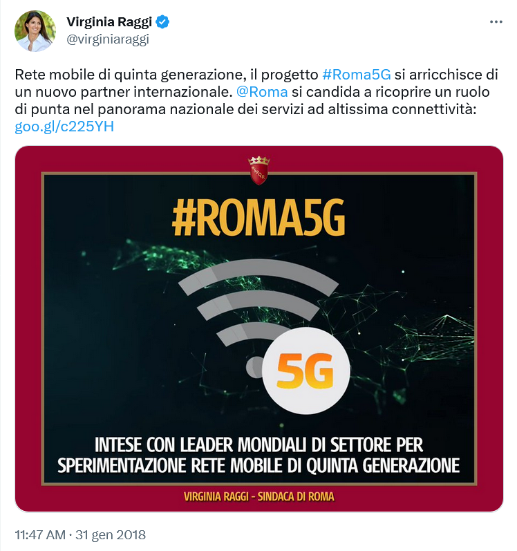 diarioromano's tweet photo. @gualtierieurope Oltre ad uno stile comunicativo pressoché identico (e non apprezzato) alla precedente inquilina del Campidoglio, notiamo una preoccupante riproposizione di progetti uguali.
Ma non era già stato varano almeno 5 anni fa un progetto #Roma5G? https://t.co/FNjdeMPP2f