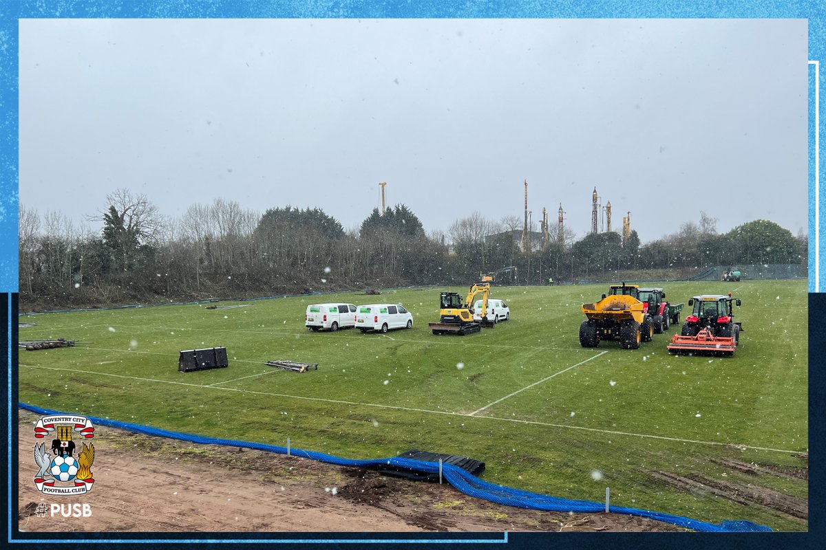 Coventry_City's tweet photo. NEWS: The extensive refurbishment of the pitches at Ryton training ground has started!

🌱 Both pitches and warm-up areas will be totally reconstructed for the 2023/24 season.

Details ➡️ https://t.co/5M6HR8tpeV #PUSB https://t.co/BF4wlVXUOS