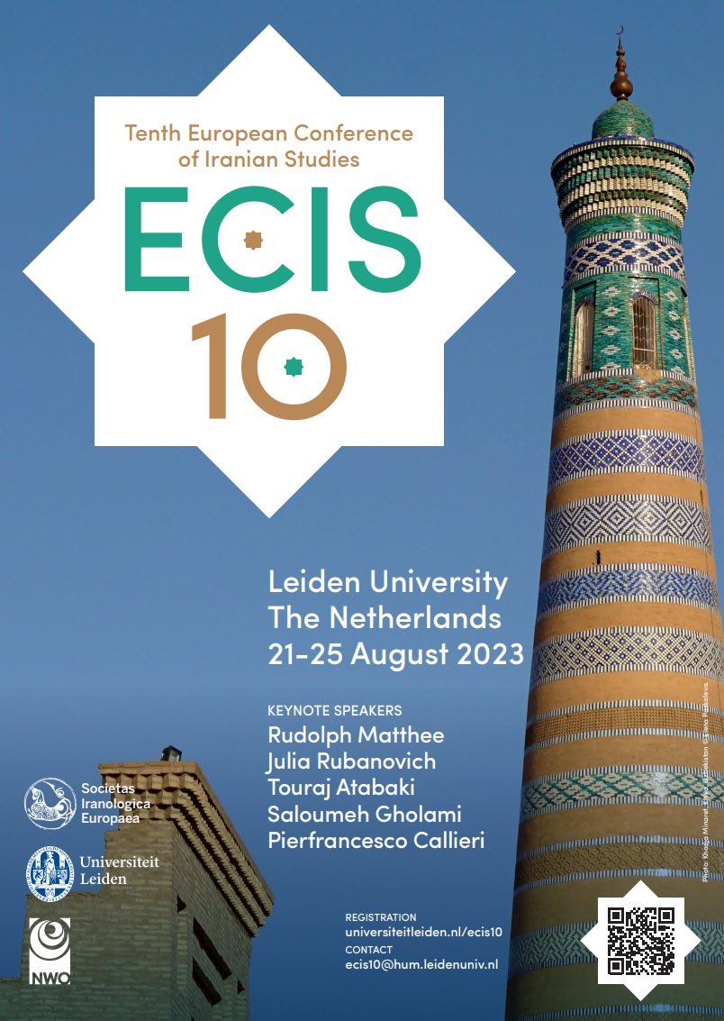 Elena_Paskaleva's tweet photo. Join us for the Tenth European Conference of Iranian Studies ECIS 10 at Leiden University, 21-25 August 2023. Register at: https://t.co/g5tdgHWPKj https://t.co/wlH5XaraaH
