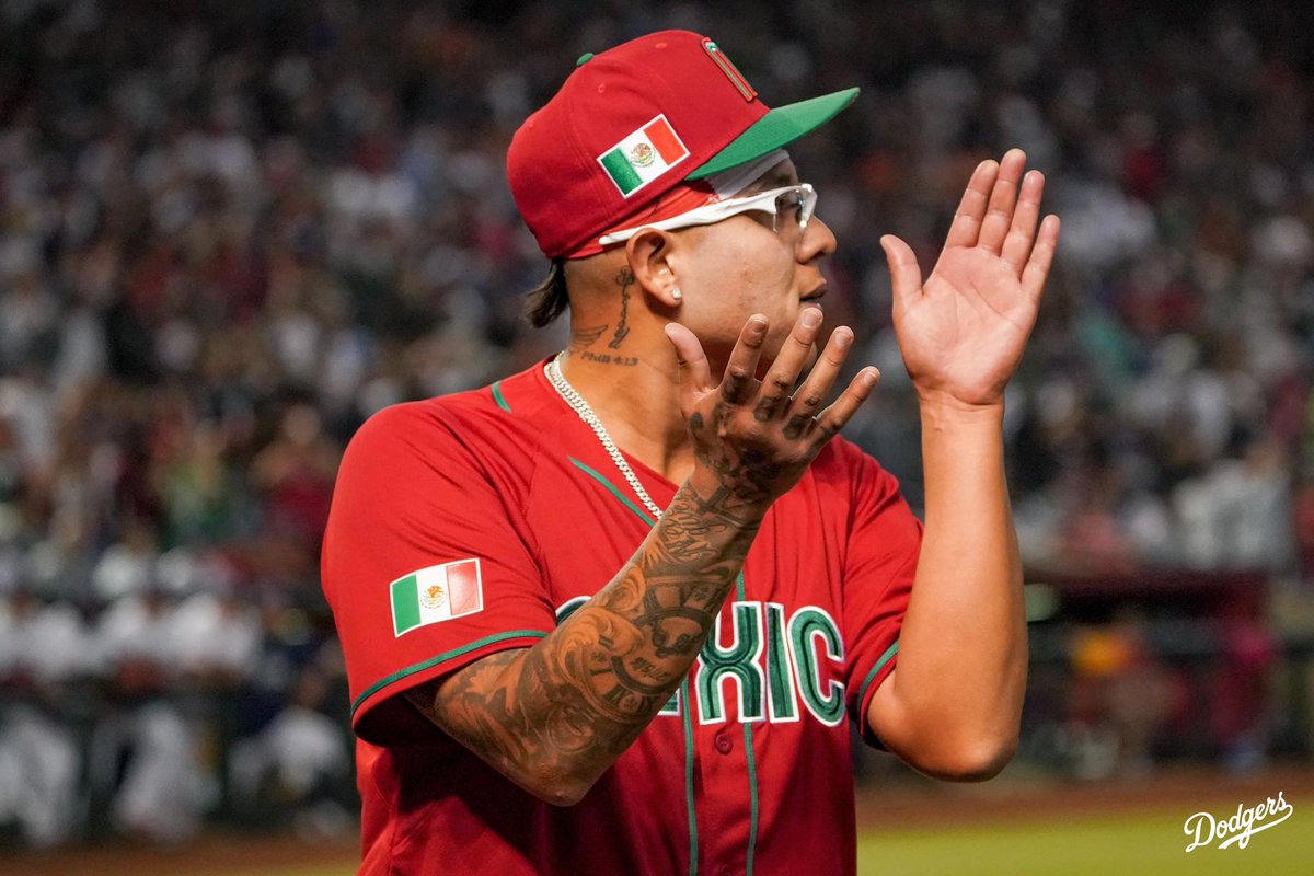 Dodgers's tweet photo. Congratulations to our guys for moving on to the next round in Miami! 🇲🇽🇺🇸🇻🇪 https://t.co/vZDm3ZzEED