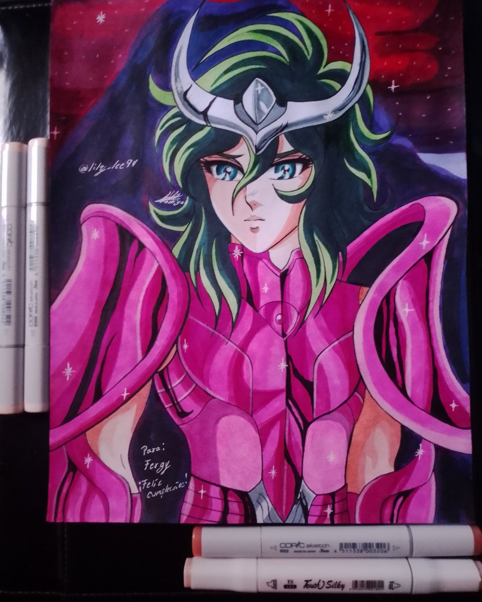 Les dejó esté redraw de la saga de Hades, dibujo tradicional hecho especialmente para @_fergy_goncon, recientemente fue su cumpleaños, espero y te guste tanto como a mí.😁 #shundeandromeda #SaintSeiya #loscaballerosdelzodiaco  #聖闘士星矢