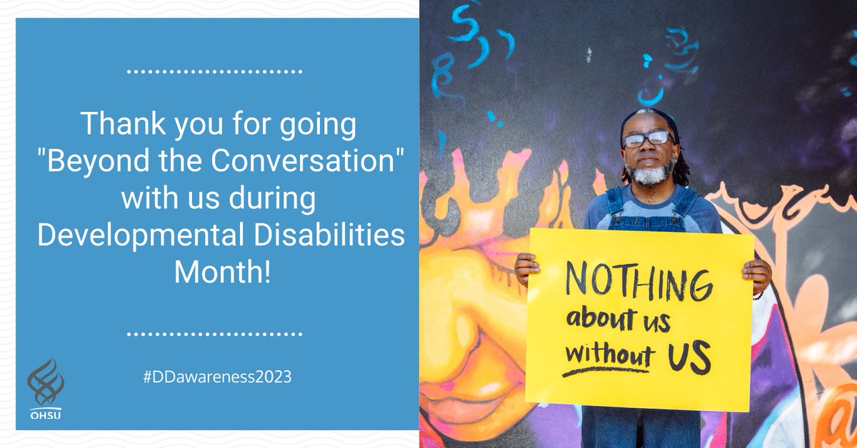 OHSUUCEDD's tweet image. Thank you to everyone who joined us in celebrating #DDawareness2023! It&apos;s inspiring to see so many people engage in the conversations surrounding such an important cause. Next month, we&apos;ll shift our focus to Autism Acceptance and Awareness in support of the autistic community.