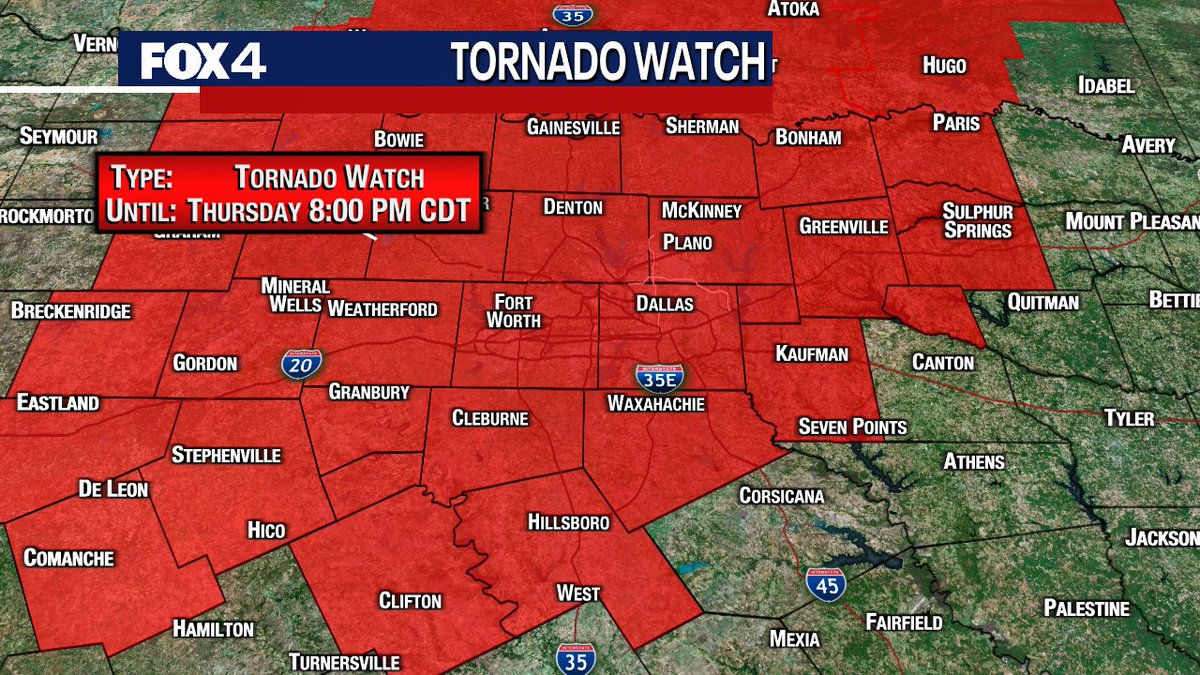 Kylie Capps on Twitter "A Tornado Watch is now in effect for most of