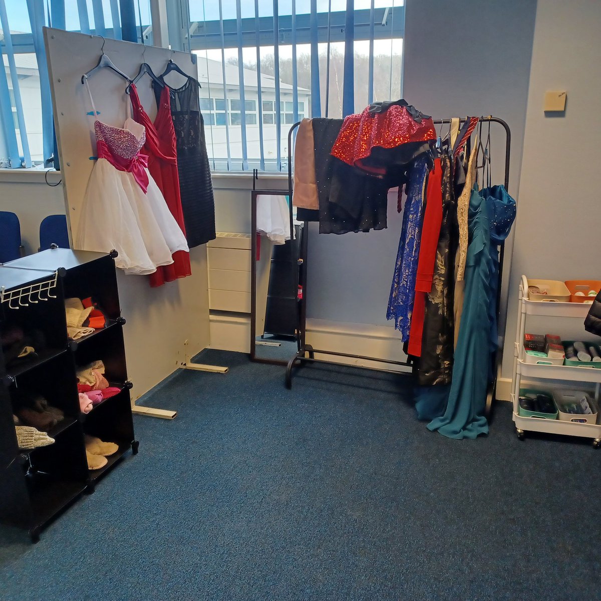 RiddellDHS's tweet photo. The Essentials @official_DHS is beginning to take shape! The Equity group have been busy stocking trolleys with essential items, adding to the prom boutique and issuing questionnaires on the cost of the school day. Watch this space for more updates soon! #DalkeithHighCares https://t.co/AaMxiGtvma