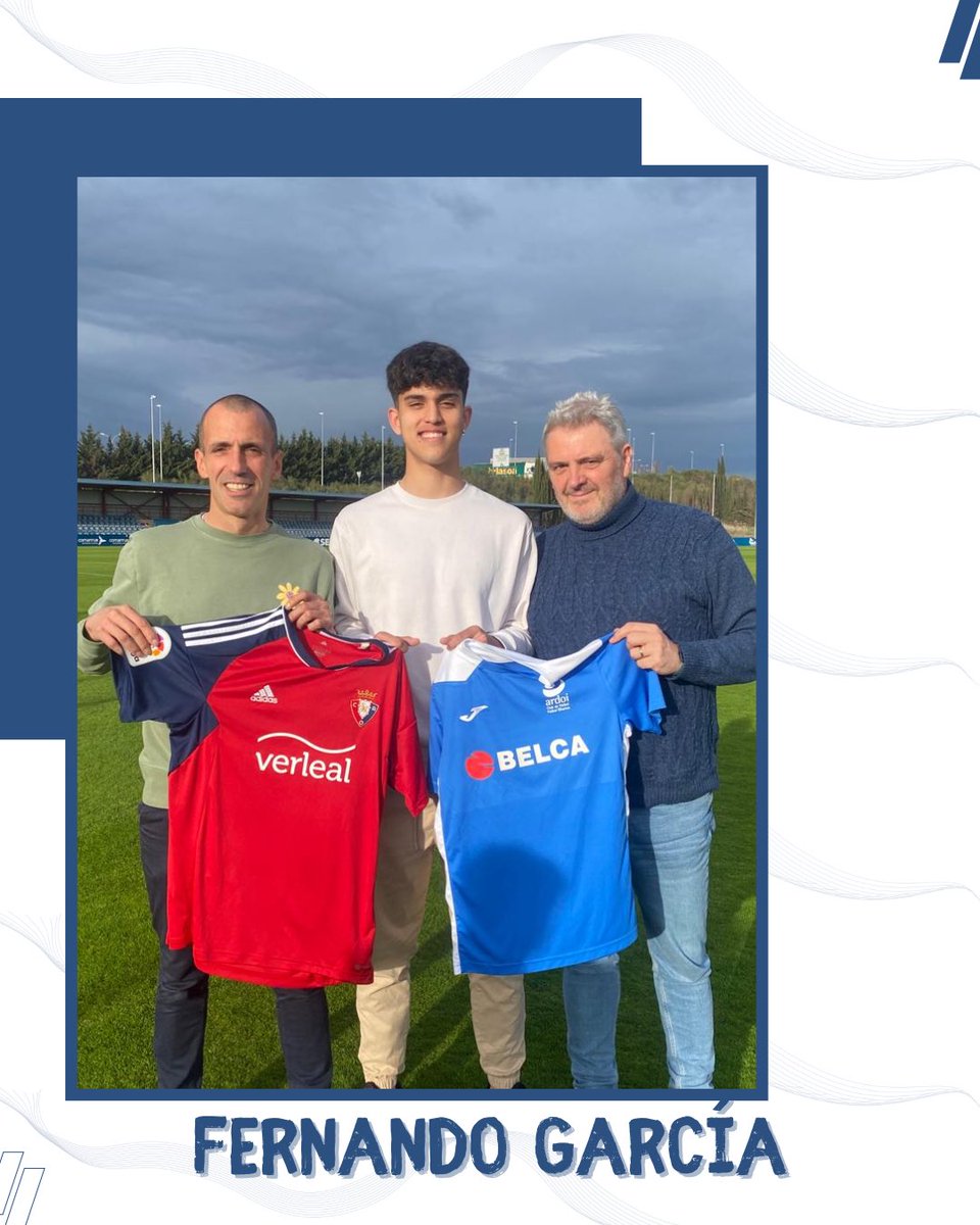 👶🏻 𝙲𝙰𝙽𝚃𝙴𝚁𝙰 | Nuestro jugador de Liga Cadete, 𝔽𝕖𝕣𝕟𝕒𝕟𝕕𝕠 𝔾𝕒𝕣𝕔í𝕒 𝔹𝕣𝕒𝕧𝕠, jugará la temporada 2023-2024 en <a href="/Osasuna/">C. A. OSASUNA</a>.

¡Mucha suerte en tu nueva etapa, Fernando! Ha sido un orgullo tenerte entre nosotros. 💙🤍

¡Enhorabuena! Zorionak! 👏🏼🥳