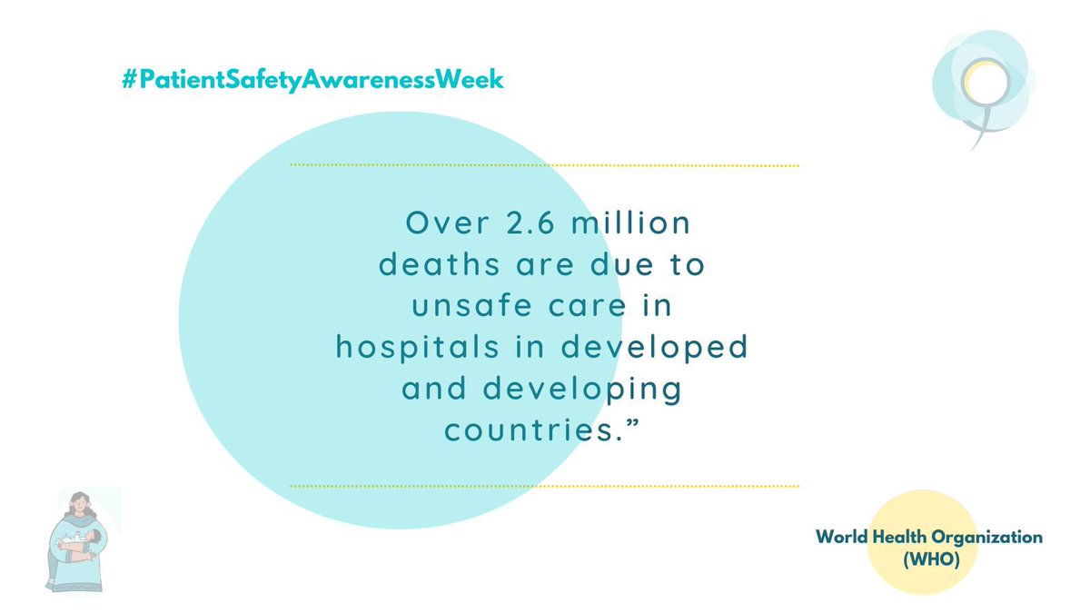 Let's work together to improve #patient #safety in healthcare. With 134m adverse events occurring annually in low & middle-income countries, it's time to raise awareness and take action. 

#PatientSafetyAwarenessWeek #LMIC #GlobalHealth #WomensHealth #weareElly