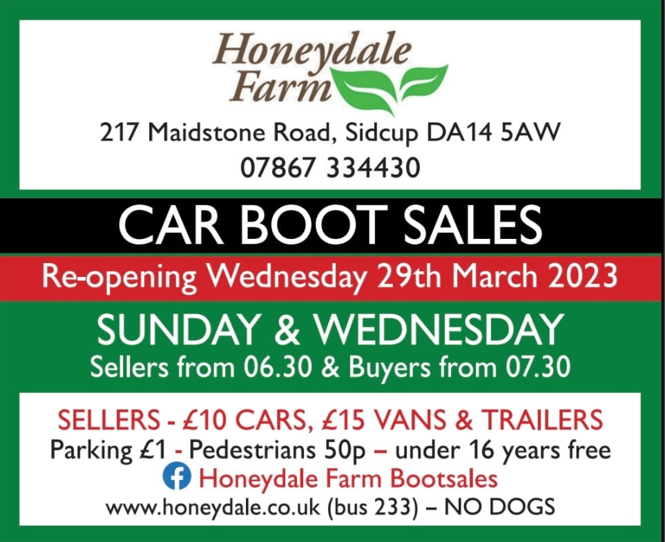 HoneydaleBoot's tweet image. BIG NEWS! Our first #bootsale will be on Wednesday 29th March! We'll have a discount for Vans of £10 for the start of the season. #Honeydalefarm #Sidcup #kentbootsale