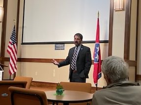FriendsofHixson's tweet photo. Dr. Justin Robertson, HCDE Superintendent, gives a school update at the Friends of Hixson Community Coffee Meeting Held on March 15th. https://t.co/j1UdQ4PN6u