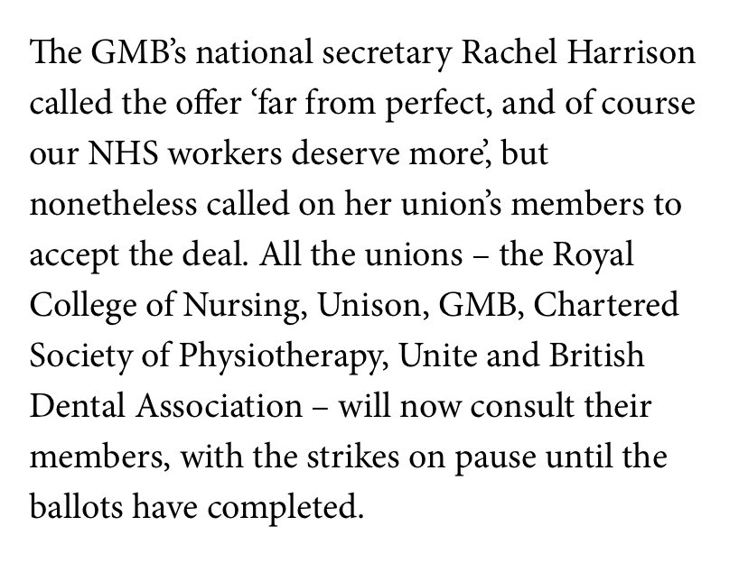 .<a href="/DHSCgovuk/">Department of Health and Social Care</a> has issued a release saying ‘the BDA’ would recommend a pay offer to members.

For the avoidance of doubt this BDA is not the British Dental Association.

Like <a href="/TheBMA/">The BMA</a> colleagues working under the Junior Contract we’ve received no offer &amp; been party to no negotiations
