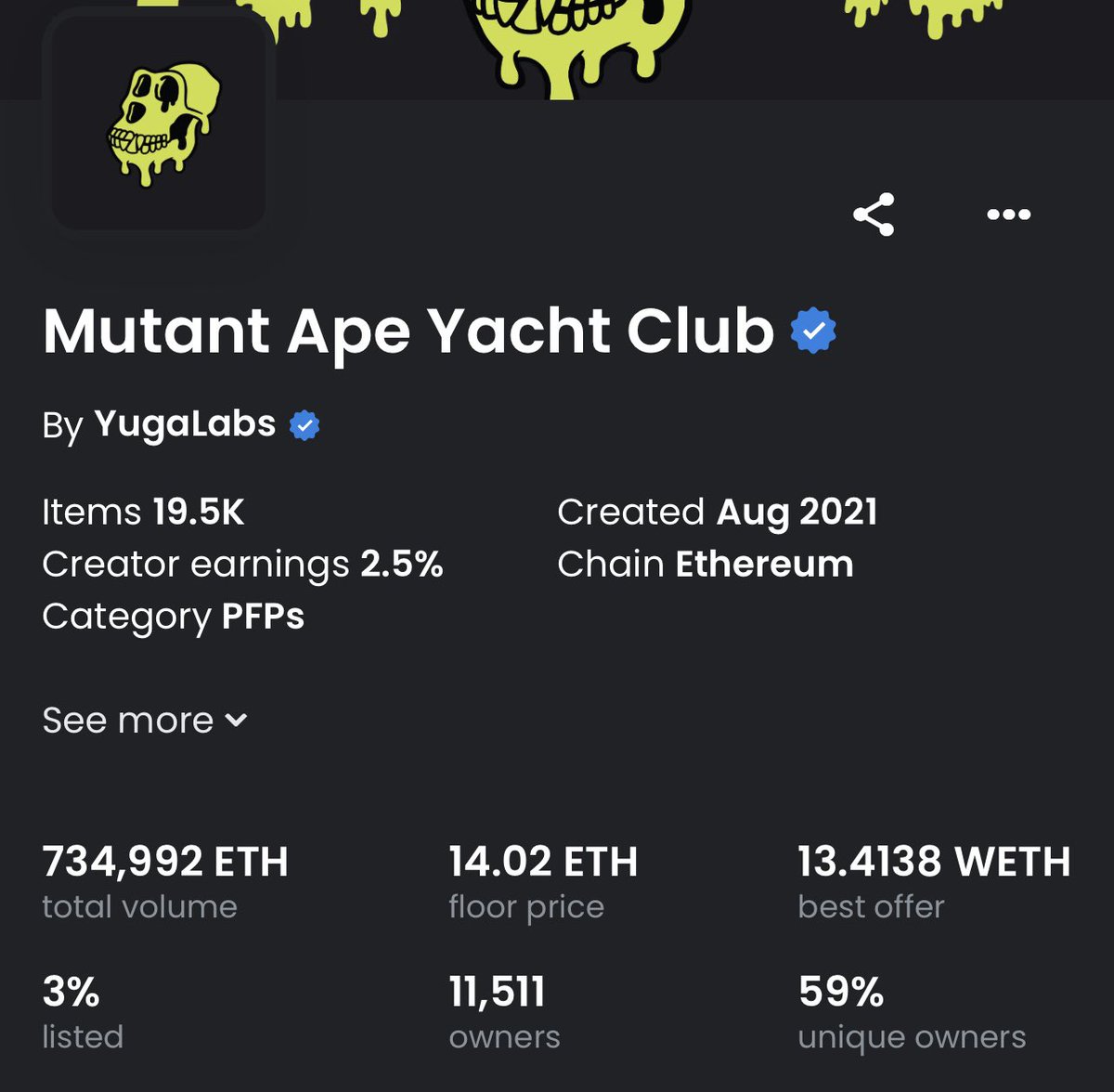 NFTsAreNice's tweet photo. The “we flipped mutant apes” crew is down astronomically right now https://t.co/g1HXKyIm0B