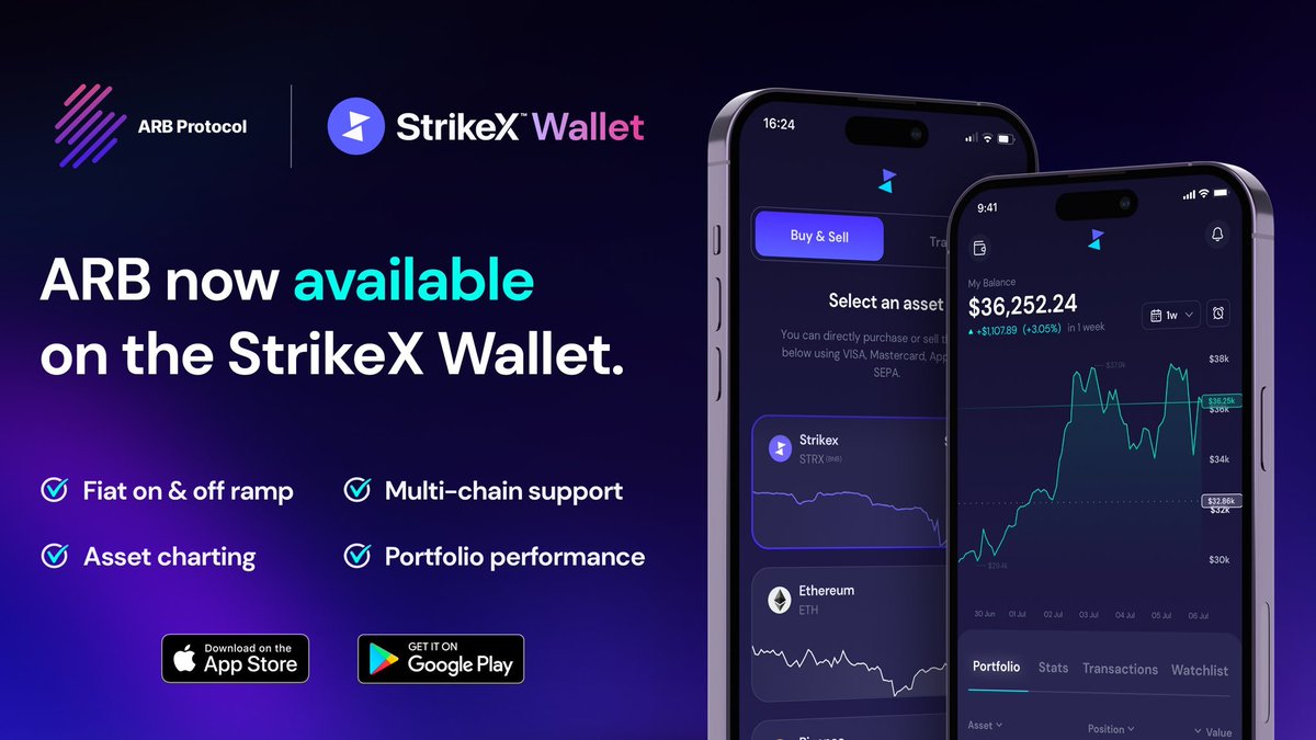 ArbProtocol's tweet photo. $ARB is now available on the @TradeStrikeBVI Wallet!

The StrikeX Wallet makes buying, selling, swapping, transferring, and tracking your favorite crypto projects slick, secure, and simple.

@hey_wallet send 10 $ARB to the first 300 retweets and likes https://t.co/azHBJO7Qwj