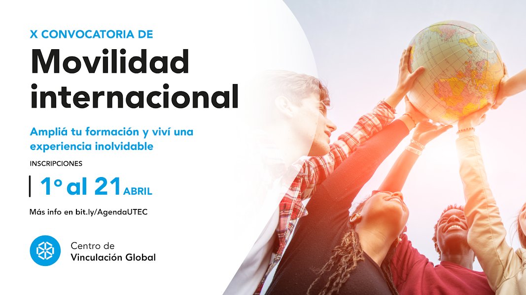 UtecGlobal's tweet photo. ¡X #Convocatoria de #Movilidad de #UtecGlobal!
#Estudiante, #egresado/a, #docente o #colaborador/a @UTECuy postularte y ¡viví una experiencia internacional inolvidable!
🗓️Postulaciones: 01 al 21/04
👉Becas hasta USD3.000/ hasta USD1.000 cursos/capacitaciones virtuales
(👇sigue) https://t.co/04BeyIHiWJ