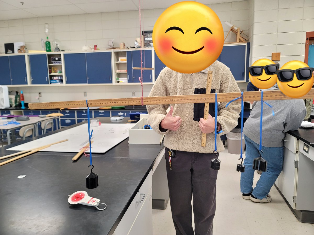swampphysics's tweet photo. Balance Lab! hanging the meter sticks from the ceiling adds a fun twist #iteachphysics https://t.co/9d9ZlFwI1n