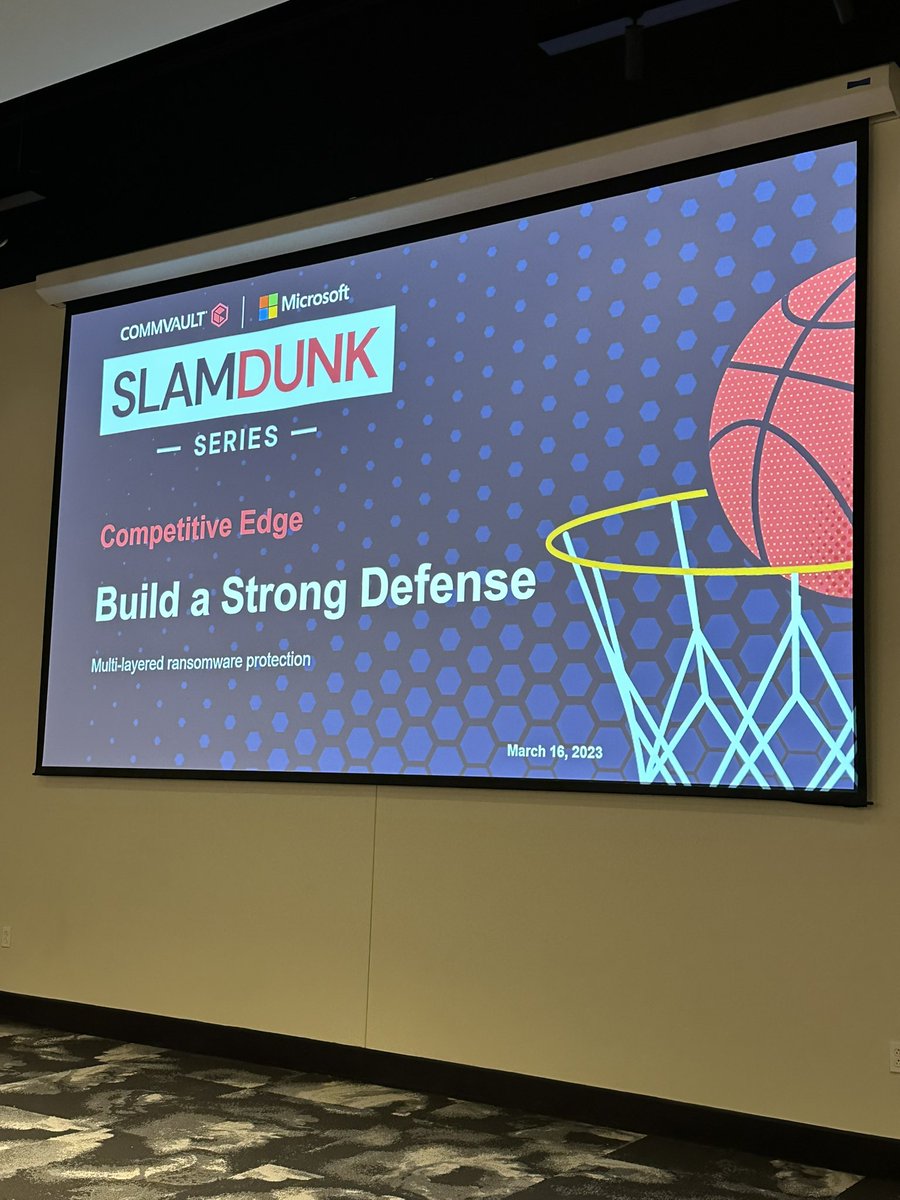 Building a strong defense against the worst bad actors in the datacenter. Great in person <a href="/Commvault/">Commvault</a> event in Philly