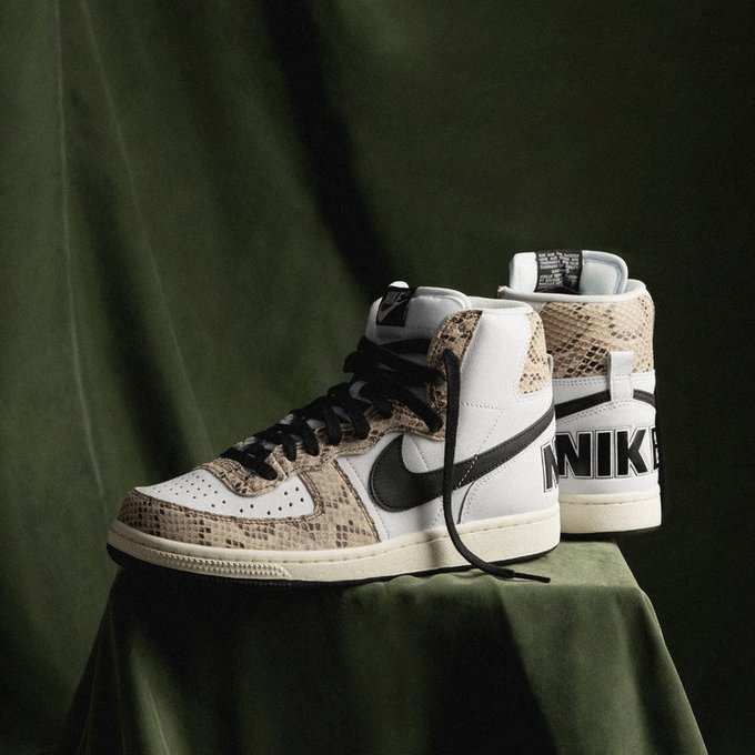 NIKE TERMINATOR HIGH COCOA SNAKE ナイキ ターミネーター ハイ WHITE/BLACK/SAIL/COCOA ホワイト ブラック スネーク Nike Terminator High \"Cocoa Snake\" White FB1318-100 | FOOTDISTRICT