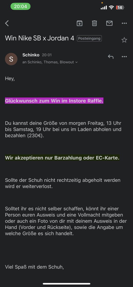 Success by a Member | Cook soles with your mates! #Solemates #solem8s #success #sneakerheads #german #cookgroup