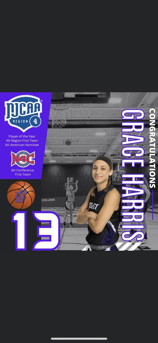 CONGRATULATIONS to guard Grace Harris who was voted to the N4C First Team All-Conference. Grace was second on the team in scoring with 14.2ppg. On a national level, Grace was #4 in the country in assist and 17th in three pointers. #GoWolves #jjcwbb #HearTheHowl #seethewolf