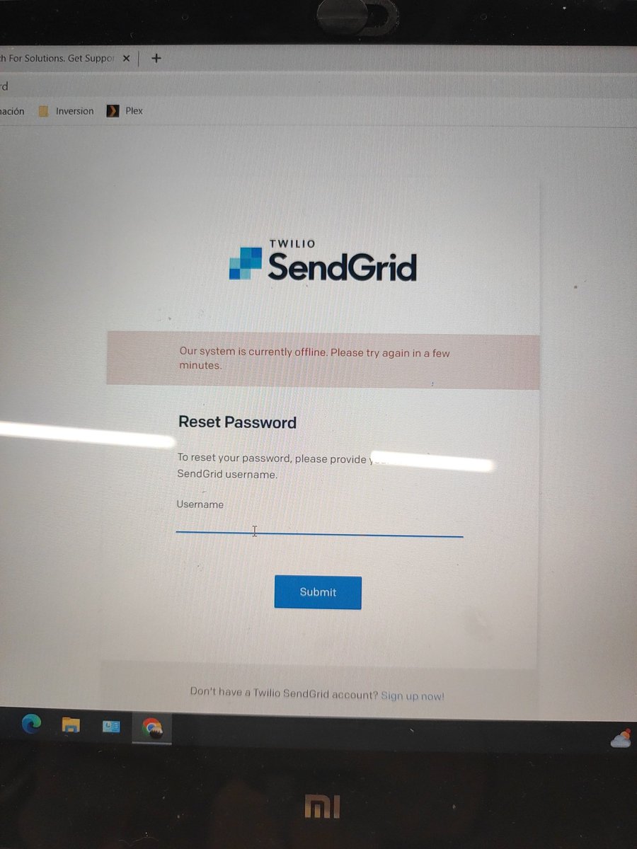 MatesanzInigo's tweet photo. Is @SendGrid working? Because we are having problems to enter in our account https://t.co/UBQAy8uFdn