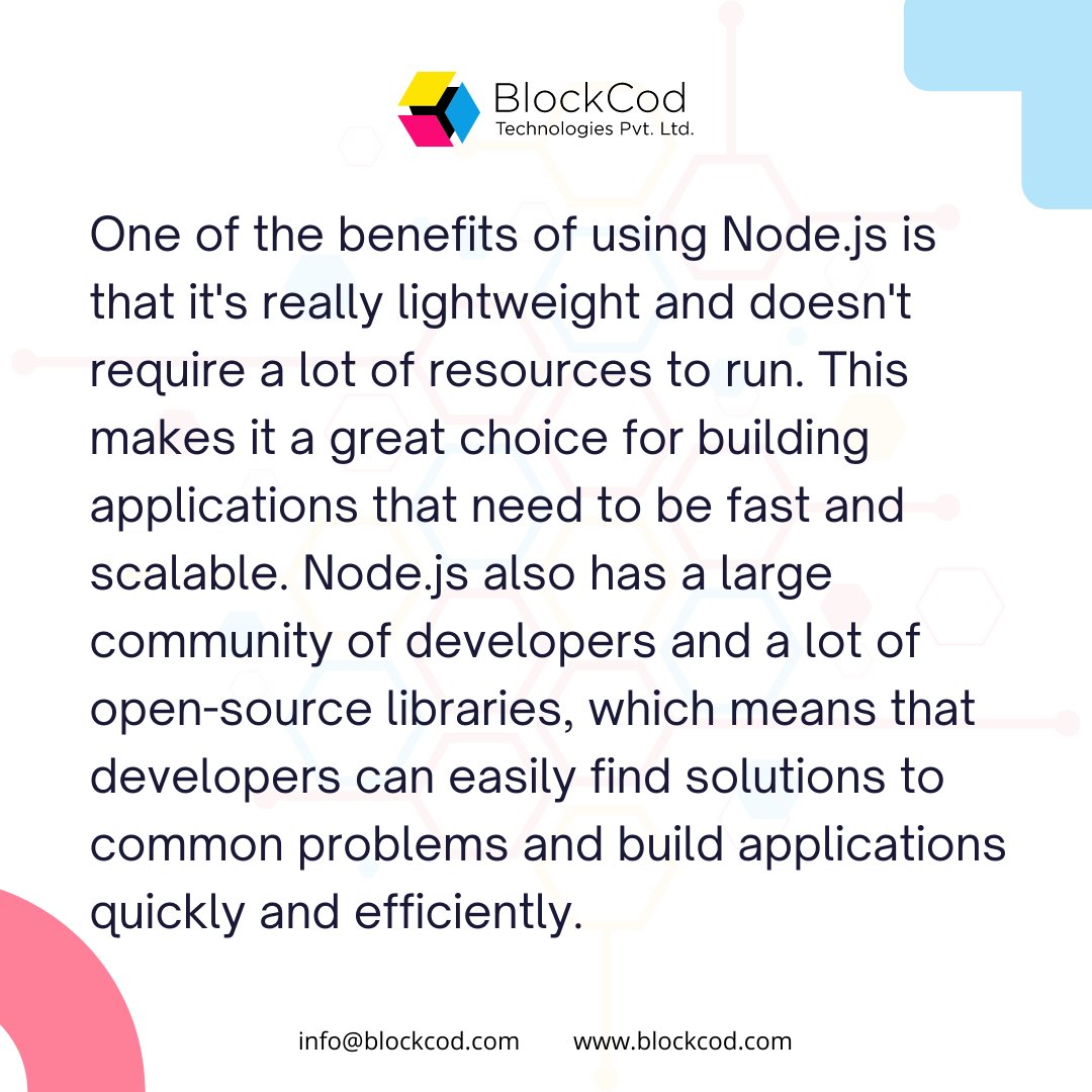 BlockCod_Tech's tweet photo. What is Node.js?
Follow @blockcod_tech for more
.
.
.
.
.
.
.
#blockcod #blockcodtechnologies #software #softwarecompany #itcompany #startup #company #information #facts #app #appdevelopment #helpful #news #technology #business #it #socialmedia #likesforlike #followforfollowback https://t.co/doDyH9itCU