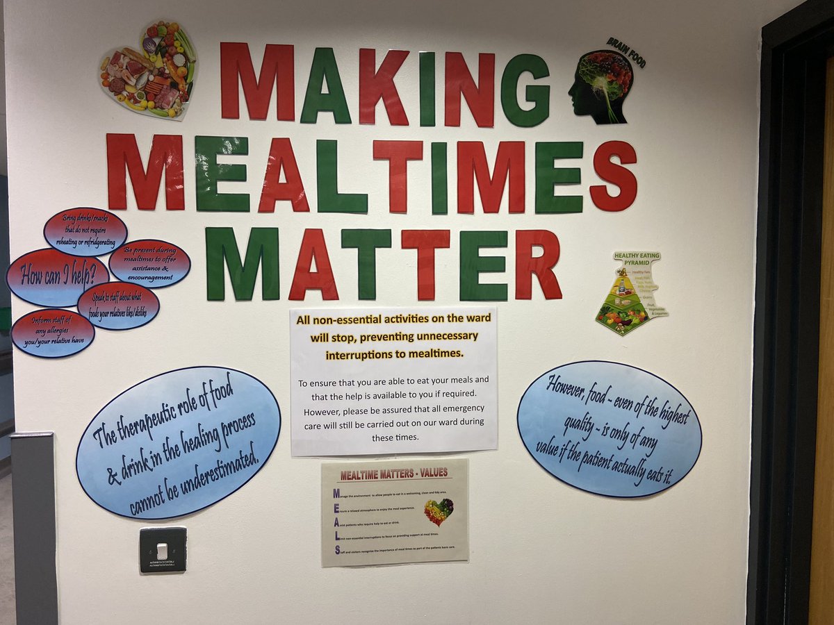 Well Done W32 promoting <a href="/NHWeek/">N&H Week</a> to our patients <a href="/SFHFT/">Sherwood Forest Hospitals NHS FT</a>. Your trolley looked so colourful today. I also noticed your brilliant display to promote ‘Making Mealtime Matter’ 👏🏻👏🏻👏🏻