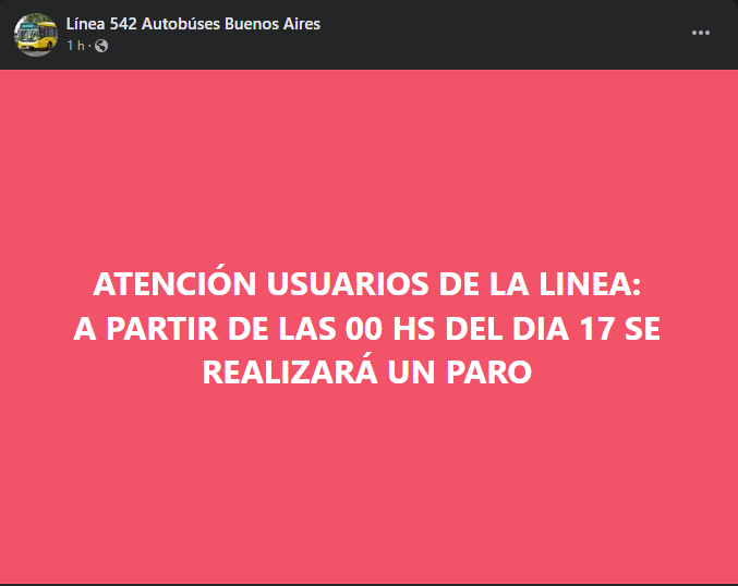 CiudadDeBondis's tweet photo. #AHORA | CONFIRMADO

Se adhiere al paro de mañana Viernes 17/03 #AutobusesSantaFe (Autobuses Buenos Aires). Son las líneas que la empresa tiene en Lomas de Zamora, a saber:
#Linea277
#Linea542
#Linea548
#Linea550
#Linea551
#Linea552
#Linea553 https://t.co/YwY1x36ibL