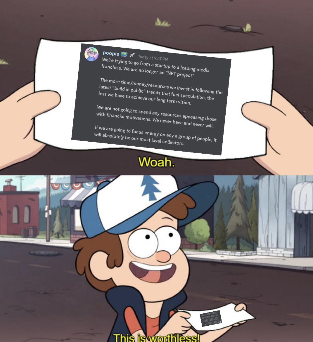 NFT_Memez's tweet photo. Sorry to any @doodles holder or former believer in @poopie, but your project is dead as fooooooooook 

#doodles #nftmemez #nfts #scam https://t.co/rxO51VYZYw
