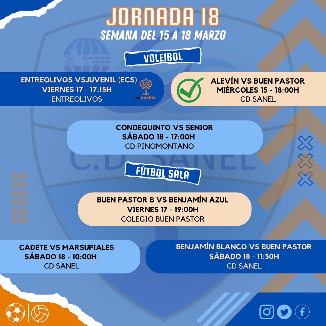 Aquí tenéis la última jornada de liga IMD 🥺
No te pierdas ningún partido 💙

@imdsevilla @deportesecs 
#SomosLosAzules 🔵