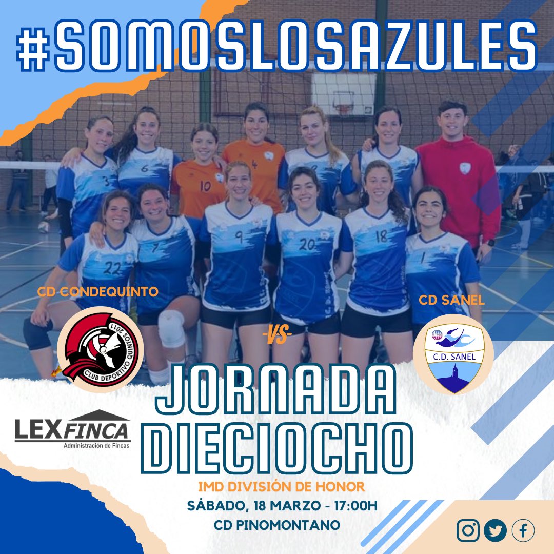 🔵⚪️ VB SENIOR FEMENINO DH 🔵⚪️

Última jornada de nuestras séniors, ¿te lo vas a perder? 👀

🏐CD CONDEQUITO VS CD SANEL
📆 Sábado, 18/03/2023
🕑 17:00h
📍CD Pinomontano

#SomosLosAzules 🔵⚪️ <a href="/imdsevilla/">IMD Sevilla</a>