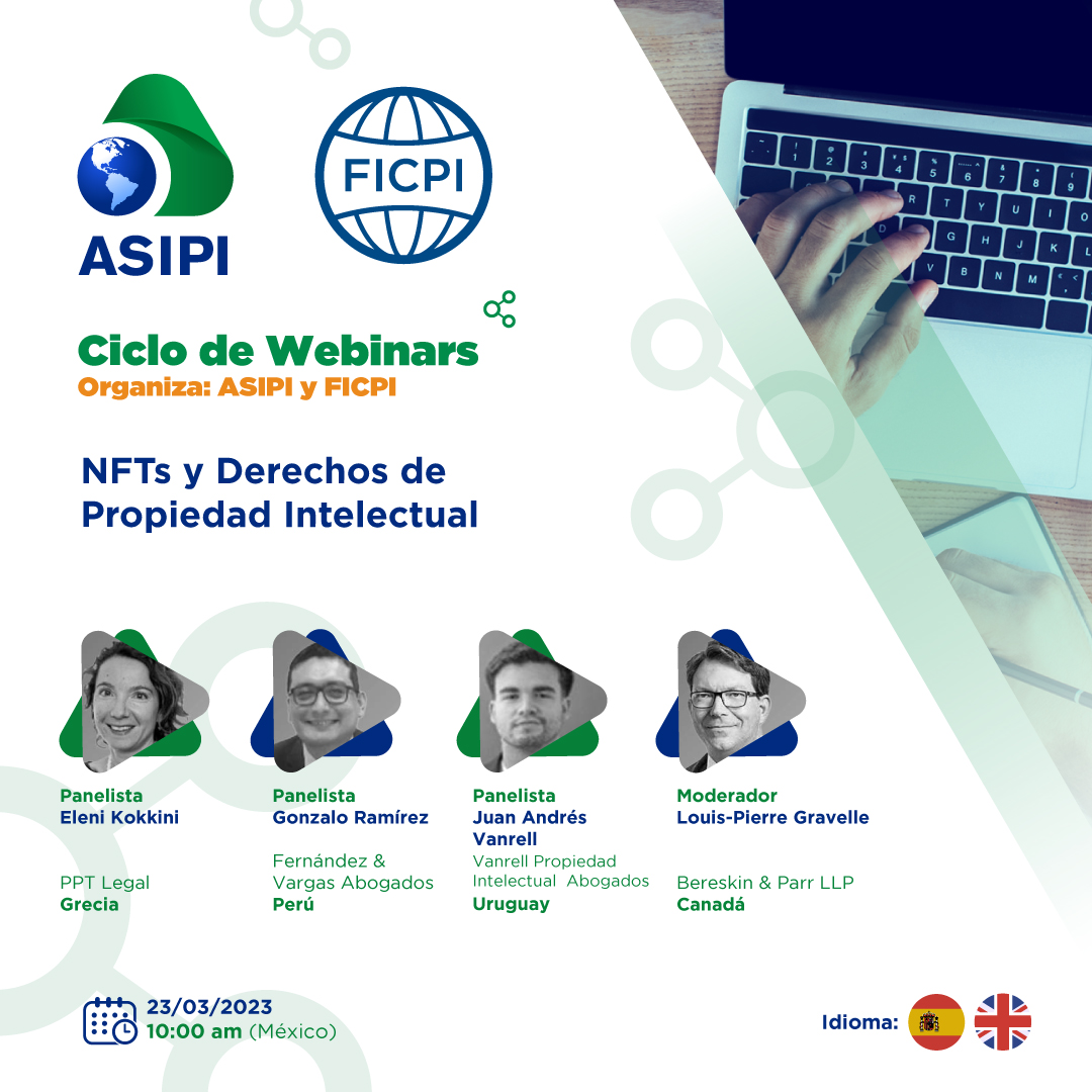ASIPI_'s tweet photo. ℹ️
El próximo jueves tenemos #asipiwebinar organizado por #ASIPI-@FICPI
  "NFTs y Derechos de Propiedad Intelectual"
Inscripciones abiertas
👇
https://t.co/qmU5eOKn7p

¡No se lo pierdan!

#asipi #ficpi https://t.co/kLjcrfEZ9k