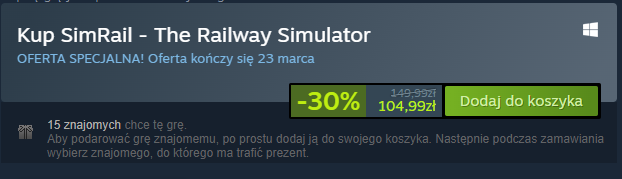 Pitoras97's tweet photo. Wiosenna promka na steam: można kupić @simrail2021 od @szociu8 za tylko 105ziko :)
Coś czuję, że będzie kolejny przypływ graczy! https://t.co/PACu2C0KxZ
