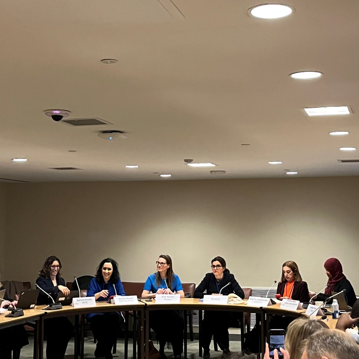 Amb <a href="/MiiaRainne/">Miia Rainne</a> at #CSW67 side event on #SIGI launch "We must ensure #GenderEquality is part of every single discussion–because every one of them has gendered aspects, impacts on women &amp; girls. Climate action, security policy or trade–they all have implications for equality."