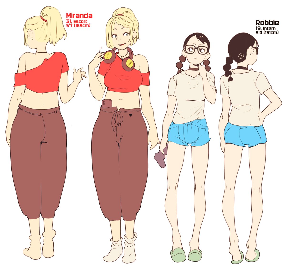 Miranda and Robbie. My two OCs for my current and next H-comic project. They are besties!