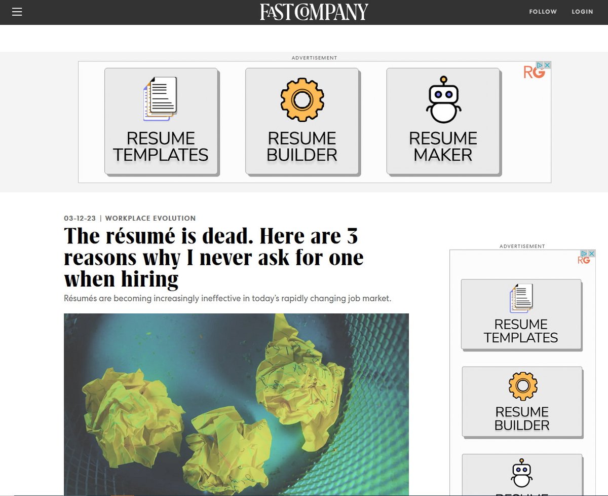 swimstein's tweet photo. The ad pairing with this article made me laugh. https://t.co/jZXKil7zre