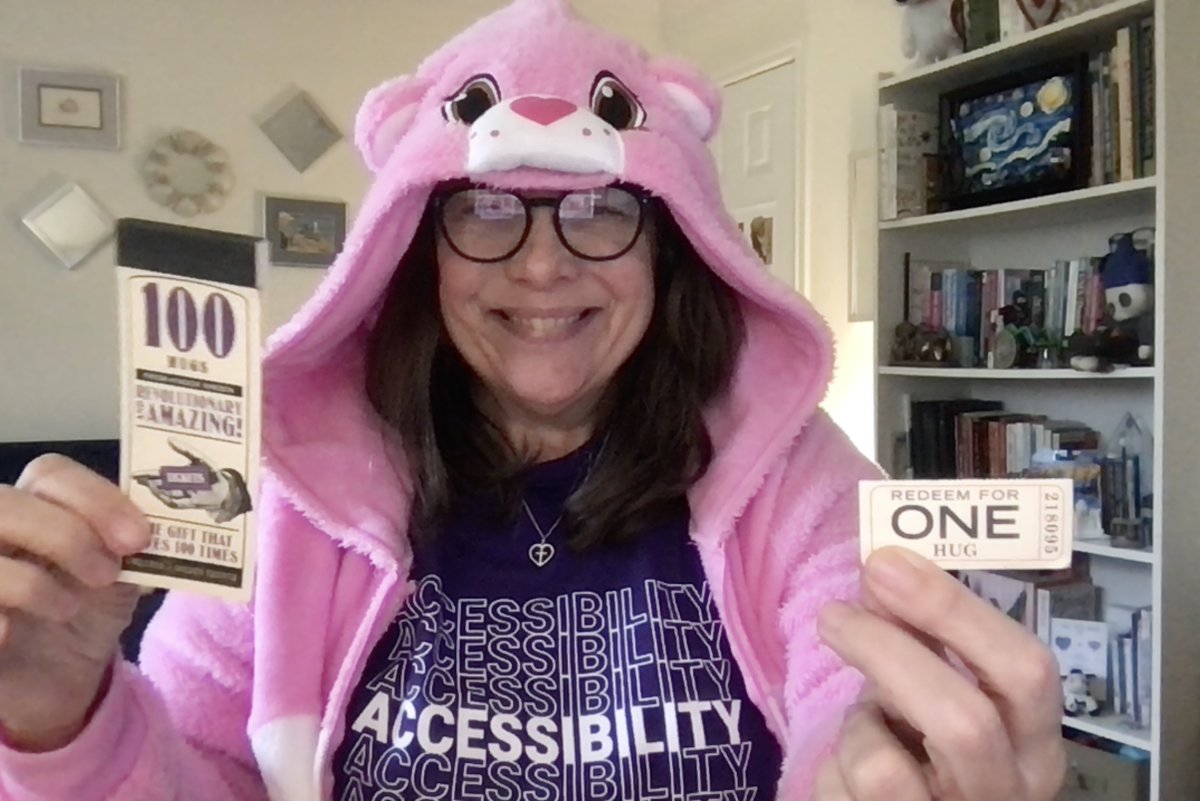 goodwitch's tweet image. Sending a big care bear #a11y hug to everyone who has helped make #axecon a success!  Share the love by pointing your friends/co-workers to your favorite sessions (because you can still register and all sessions are recorded!) #a11y is life!  #believe