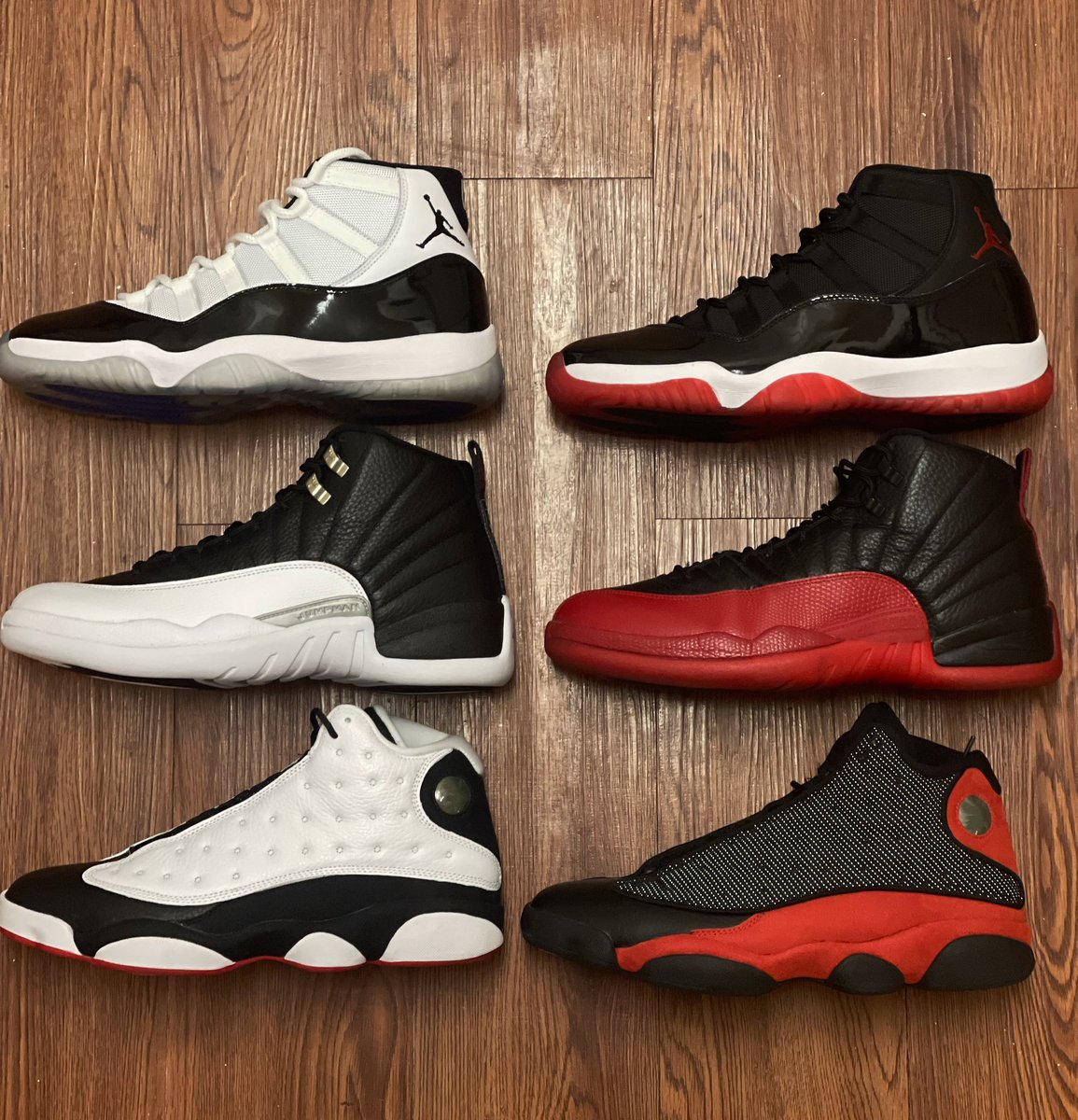 Mokicks1986's tweet photo. 2nd 3 peat part of the collection almost complete just need the last shot 14s.
#lastdance #ogsupportgroup #chicagobulls #sneakerhead #jordansdaily #flugame12s #playoff12s #bred11 #hegotgame13s #bred13 #snkrsliveheatingup #snkrs https://t.co/7X4tS9mdLC