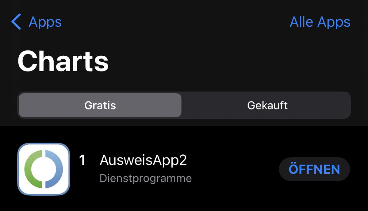max_fksr's tweet photo. Der Online-Ausweis auf Platz 1 der Charts im AppStore. Das ist ein wahrer digitalpolitischer Erfolg der 🚦💪. Und es kommt noch mehr. Einfachere Smart-eID und weitere Anwendungsbereiche. https://t.co/LunyOAcKXl