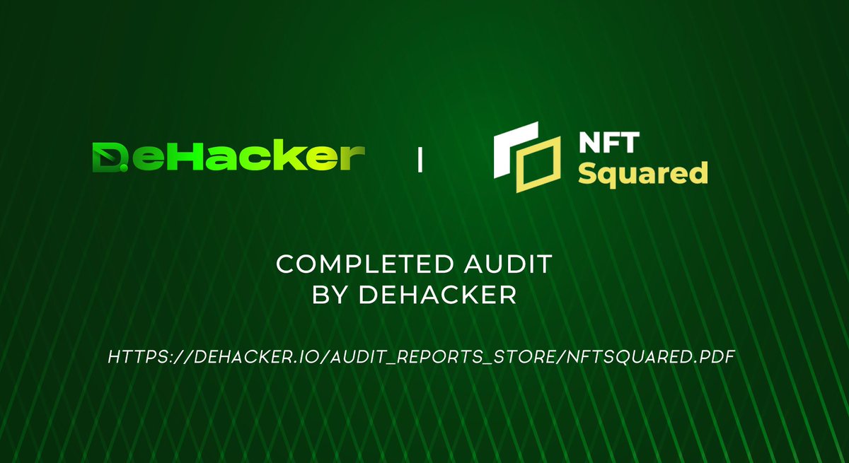 News1Lead's tweet photo. ๐ก๏ธ @DeHackerio announced the completion of the code security audit for @NFTSquaredorg.
โ๏ธ #NFTSquared is a one-stop composable toolkit service & #NFT infrastructure built on @Arbitrum
๐ฝ INFO
https://t.co/65R7VW0KOG https://t.co/WrdCHTP5zK
