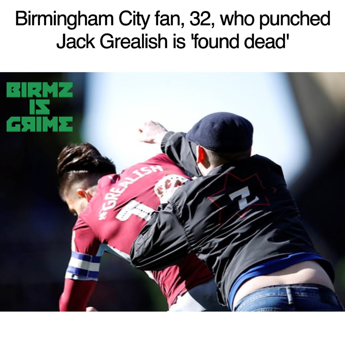 #Birmingham fan Paul Mitchell, 27, 
Who punched Aston Villa footballer Jack Grealish in 2019 has been “found dead” after taking his own life at a property in Birmingham earlier this week. Paul was still being ‘sent death threats’, according to friends.