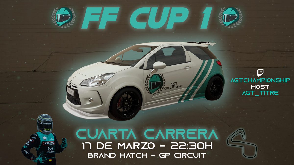 🏁Mañana es día de carrera🏁 

🗓 Viernes, 17 de marzo
🕥 22:30
👤 Host: AGT_Titre  <a href="/titreseuktro/">Titre</a>
🗣 Casters: AGT_Cadrinyos <a href="/adriajaldo64/">CGT_cadrinyos</a> y AGT_Alex <a href="/alex_1_vda/">AGT_AlexX</a>
🖥 Twitch: AGTCHAMPIONSHIP
🏆FF CUP 1

Os esperamos a todos los participantes. Buena suerte y que os divirtáis. 🔜🔜