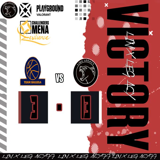 🔥#LinxValorant - Linx Legacy🔥

✅VICTORY
🏟️Intel Arabian cup playground 
🆚#Teamballela
🔥 13-3 GGWP!

 #DreamsIsYourStrength | #Linxfamily❤️