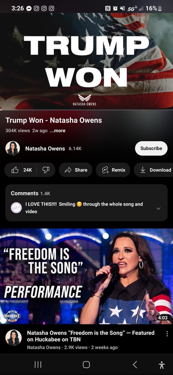 Sooo <a href="/tashaowensmusic/">Natasha Owens Music</a> has less than 2,000 Twitter followers, and this video has only gotten 300k views in 2 weeks... very cute song to soothe the delusional, but don't play up its success... about as popular as a base-level YouTuber. Not "making waves." #trumpwonandyouknowit