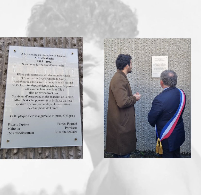 GazetteTeamAmir's tweet photo. •HOMMAGE• 

Plaque commémorative en hommage à Alfred Nakache posée au Lycée Janson de Sailly Paris 16eme, en la présence d’@Amir_Off et Steve Suissa. 

©️Article i24news

#amir #amirhaddad #alfrednakache #alfrednakachelenageurdauschwitz #hommage #lyceejansondesailly https://t.co/XDj1emEeo0