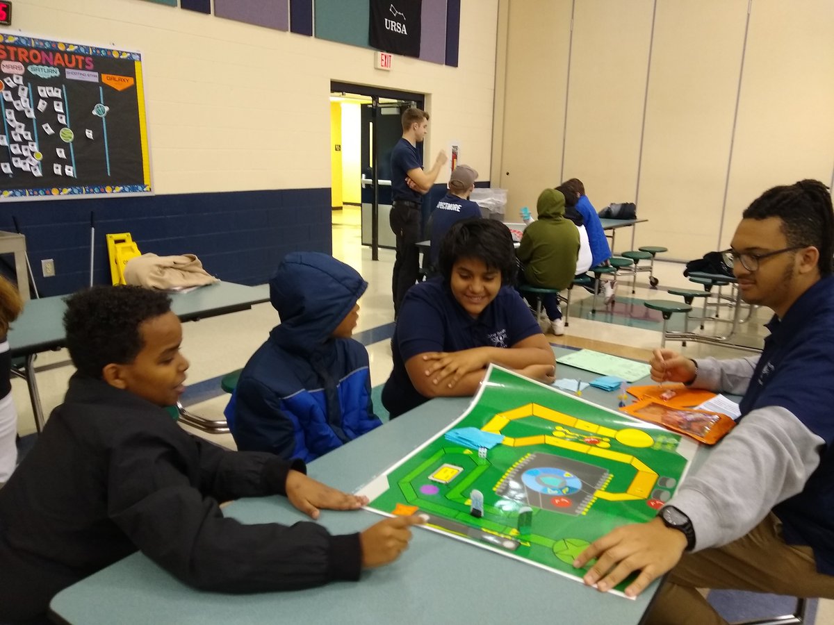 SWCA_Careers's tweet photo. Yesterday, students from Mrs. Hoop's English class went to @HCIS_Rockets to play board games with the students to show them the 16 career fields they can study when they get to high school.  Students  from English and Mobile Apps spent several week making these awesome games! https://t.co/8ZsEobUR9w