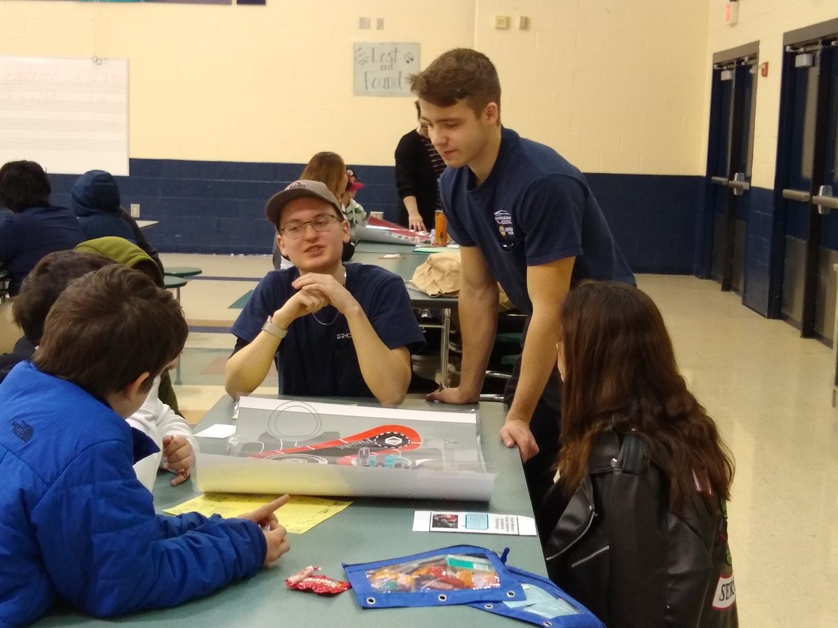 Yesterday, students from Mrs. Hoop's English class went to <a href="/HCIS_Rockets/">Holt Crossing IS</a> to play board games with the students to show them the 16 career fields they can study when they get to high school.  Students  from English and Mobile Apps spent several week making these awesome games!