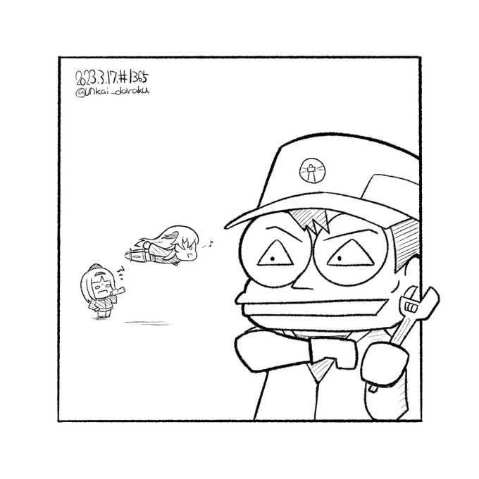 ラクガキおじさんの朝は早い。おは整備兵。#art #illustration #drawing #絵 #落描き #イラスト #w_witch #L_witch  #ルミナスウィッチーズ 